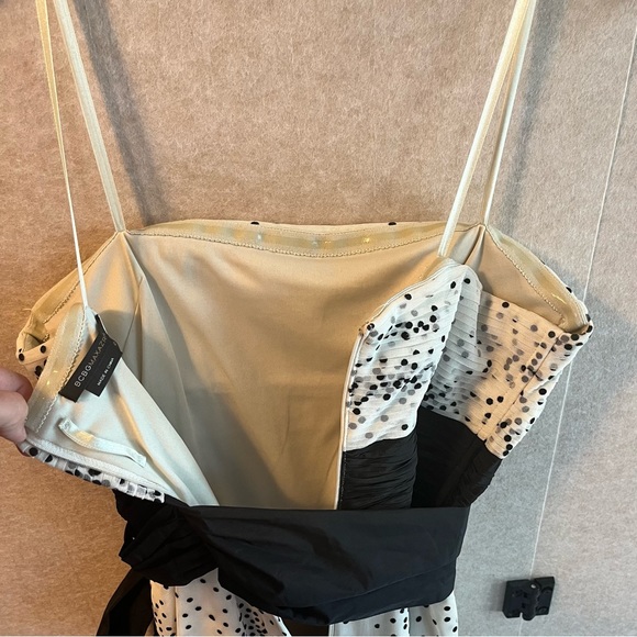 BCBG MaxAzria Black White polka dot cocktail dress - Size 10 - Picture 4 of 12